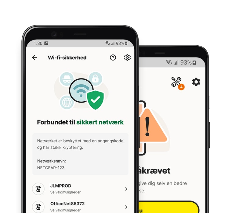 Appen Wi-fi-sikkerhed på en tablet og telefon